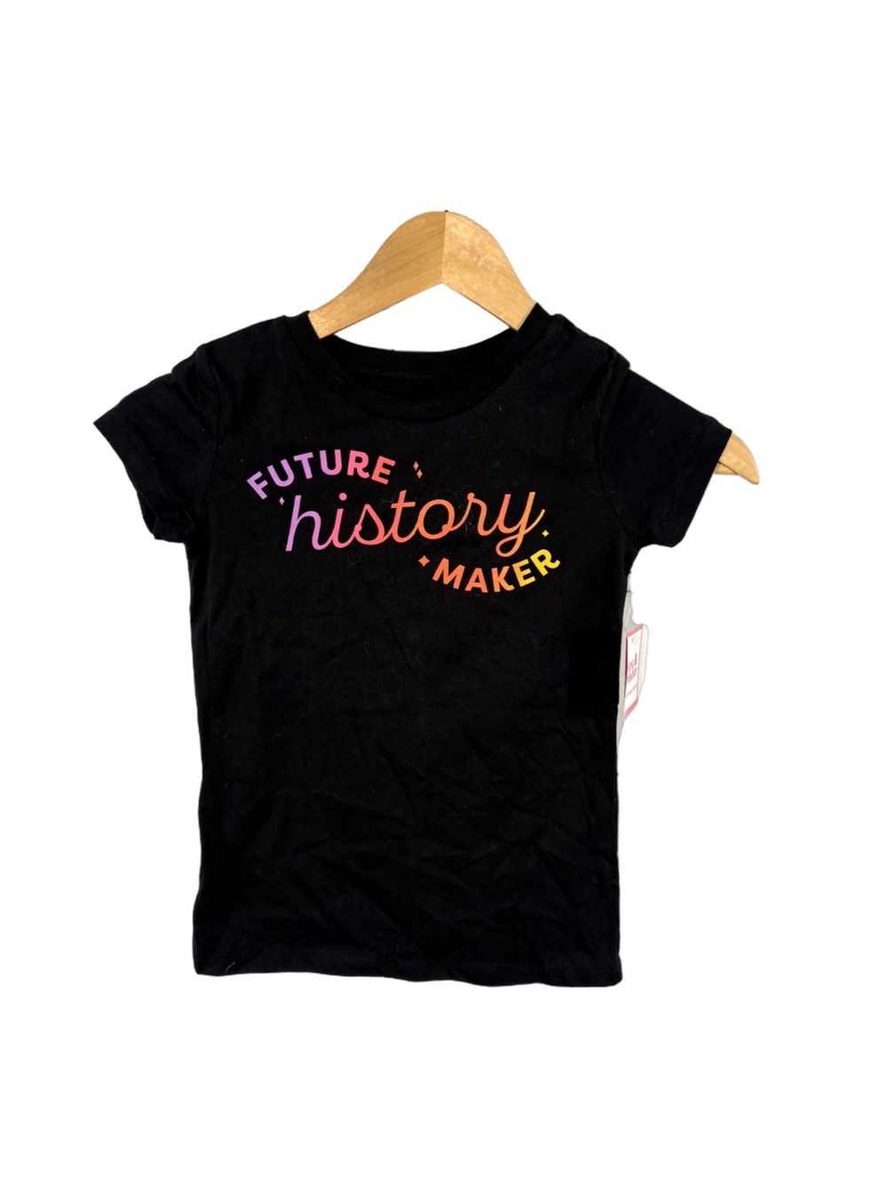 Hope & Wonder Girls XS 6/7 Future History Maker Black Graphic Tee NWT
